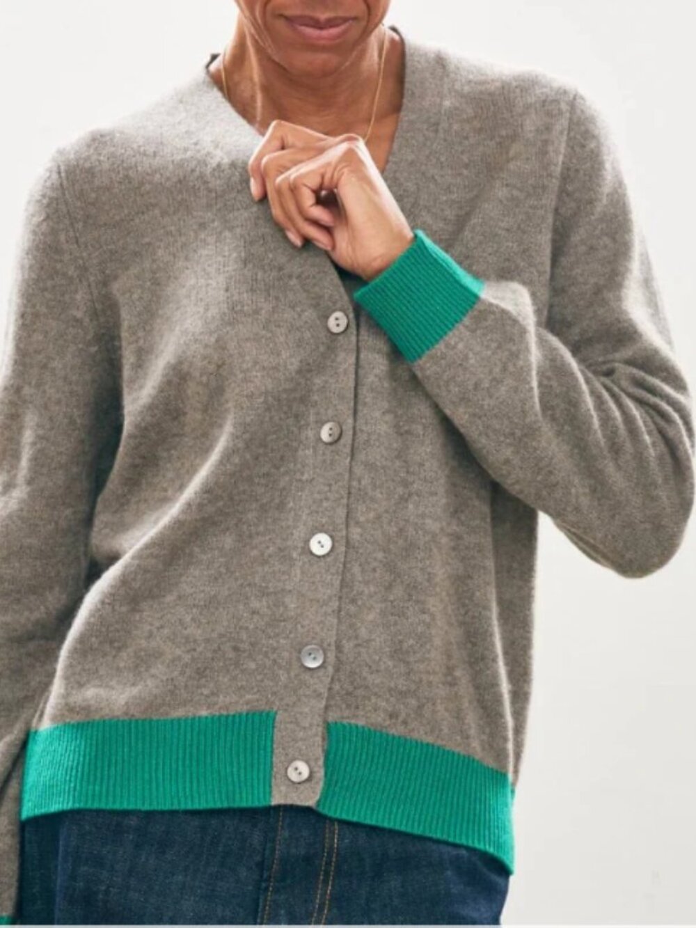 Jumper 1234 - Contrast Cardigan